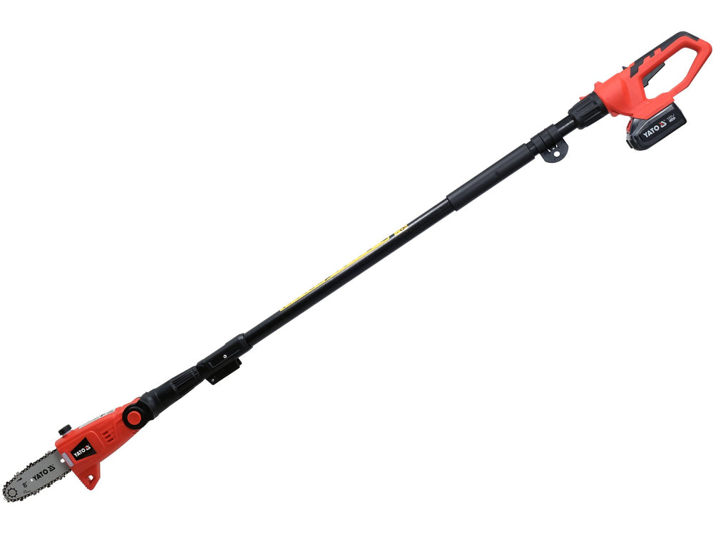 Fierastrau multifunctional Yato 18V, 1x2Ah, lama 8", functie drujba si foarfeca gard viu, maner telescopic