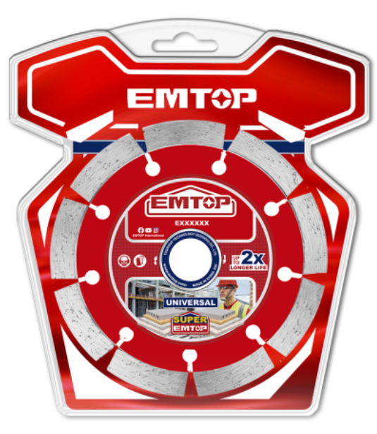 Disc Turbo Diamantat 125mm, Tăiere Umedă/Uscată, Lamă 12 mm - EDDC011251, EMTOP