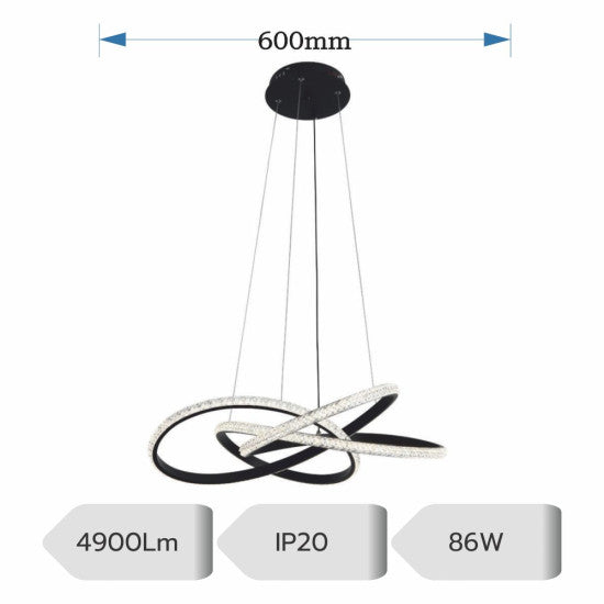 Lustra LED Mimas Ajustabila 86W, 4900lm, 3000K/4000K/6500K