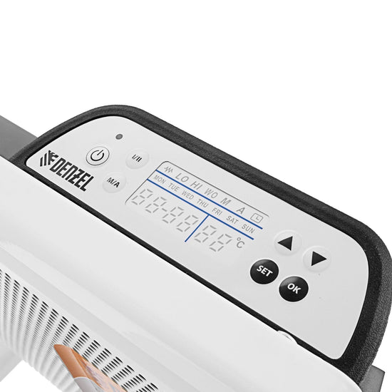Convector electric hibrid Denzel HybridX-2000, 2000W, incalzitor cu infrarosu, termostat digital, montaj pe perete sau podea