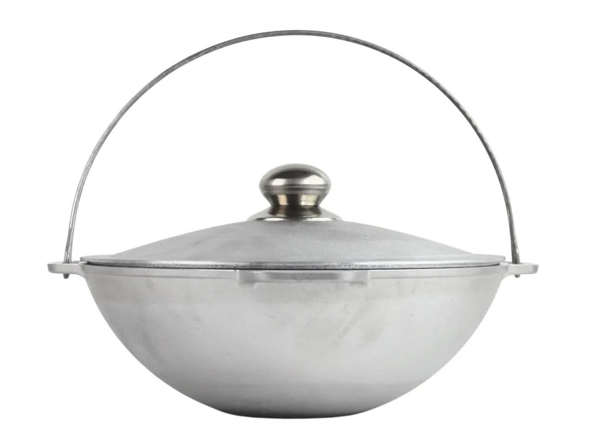 Pachet Ceaun Asiatic BRIZOLL 6L aluminiu alimentar diametru 320 mm + Trepied BRIZOLL otel 100 cm