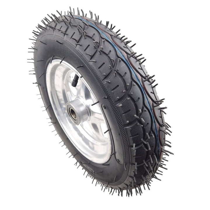 Roata roaba 350-8 cu rulment si ax 20 mm, anvelopa cauciuc 8 PR, tip spita