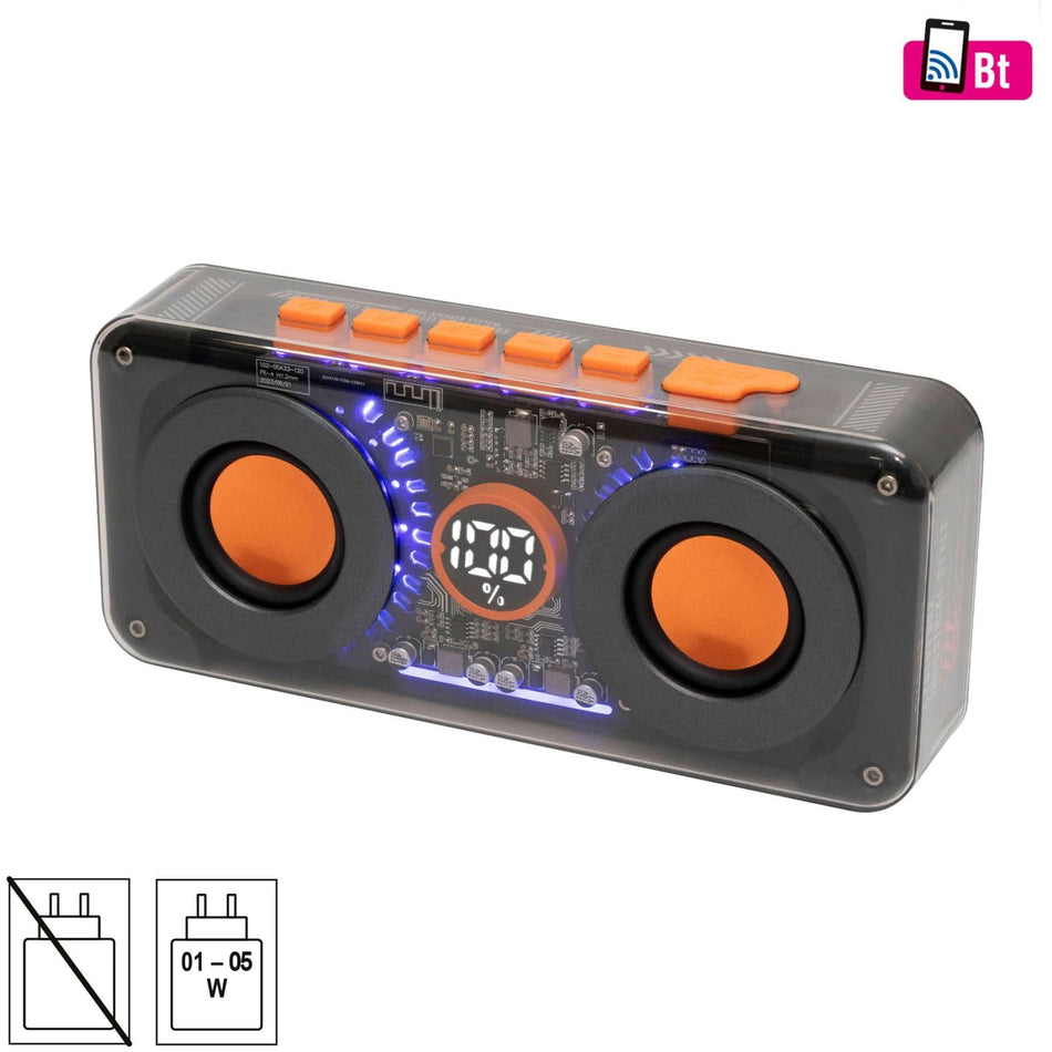 Difuzor Wireless MECHAPOWER – Design Futurist, RGB LED, 20W Stereo