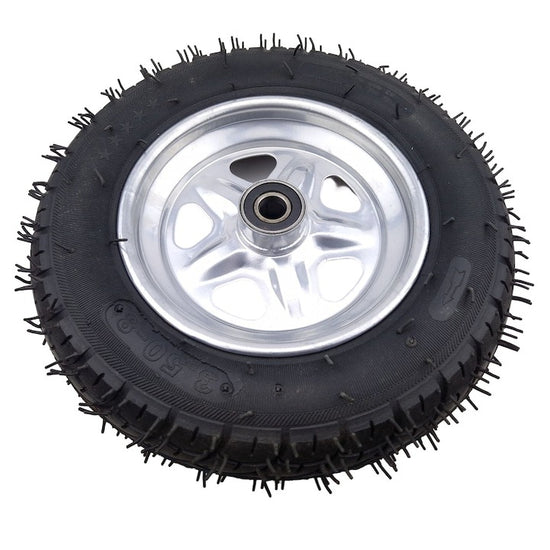 Roata roaba 350-8 cu rulment si ax 20 mm, anvelopa cauciuc 8 PR, tip spita