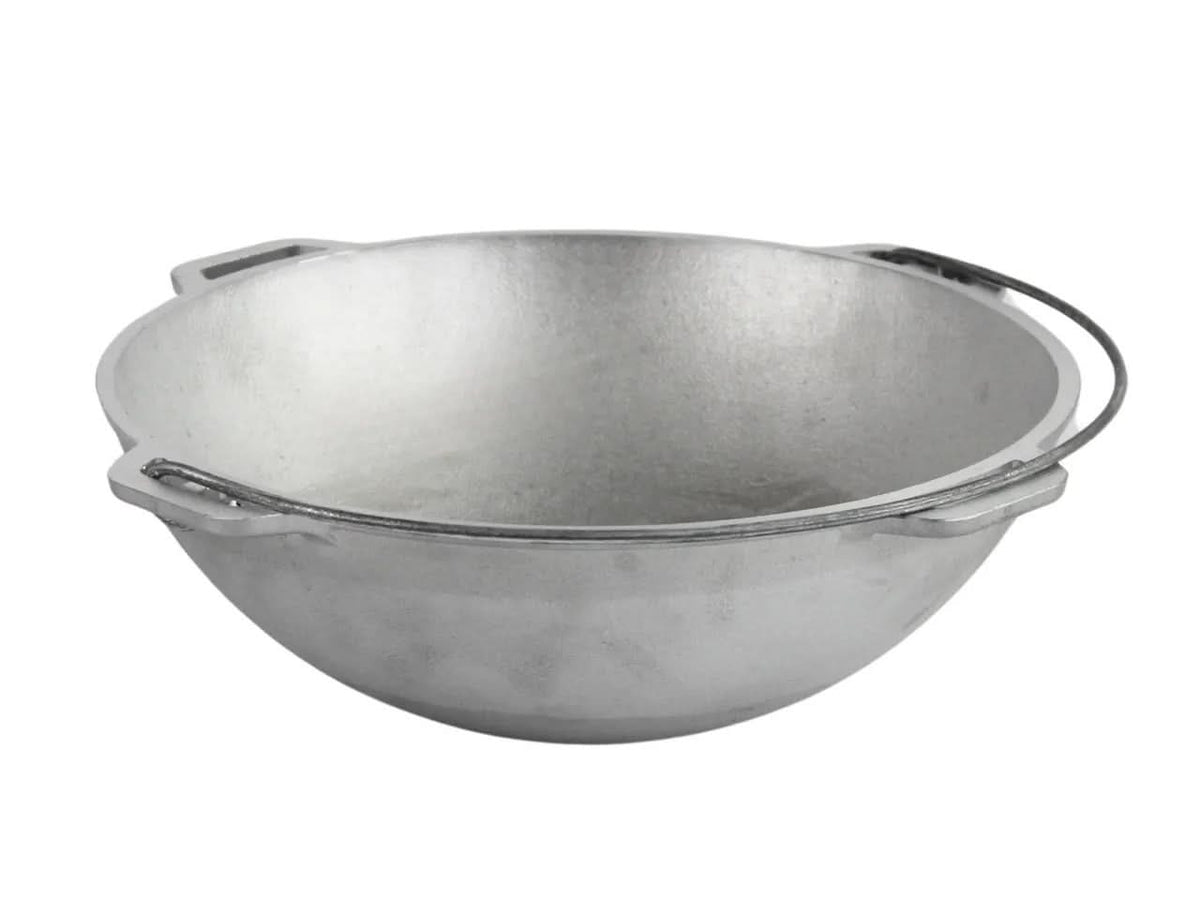 Pachet Ceaun Asiatic BRIZOLL 6L aluminiu alimentar diametru 320 mm + Trepied BRIZOLL otel 100 cm