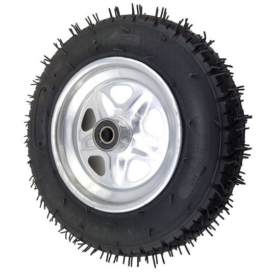 Roata roaba 350-8 cu rulment si ax 20 mm, anvelopa cauciuc 8 PR, tip spita