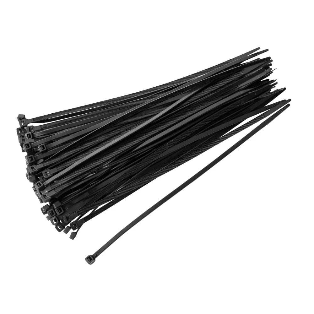 Colier Plastic Negru 3x100 mm, 100 Bucăți - VARGO V-701282