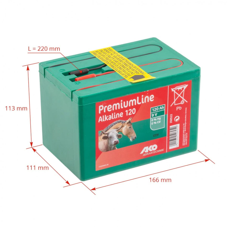 Baterie uscată 9V, 120 Ah, pentru aparat gard electric DL 250