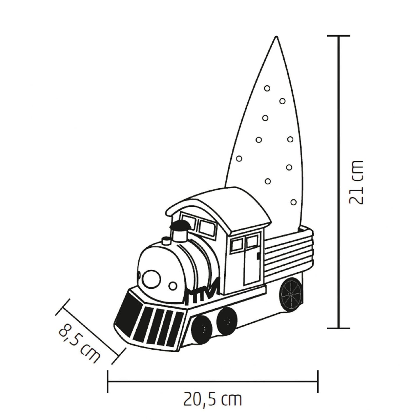 Figurina Ceramică - Locomotivă Roșie cu Brad