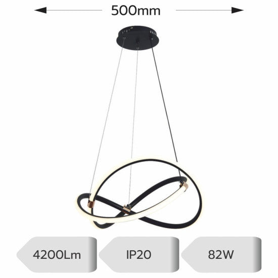 Lustra LED Tetis Ajustabila 82W, 4200lm, 3000K/4000K/6500K
