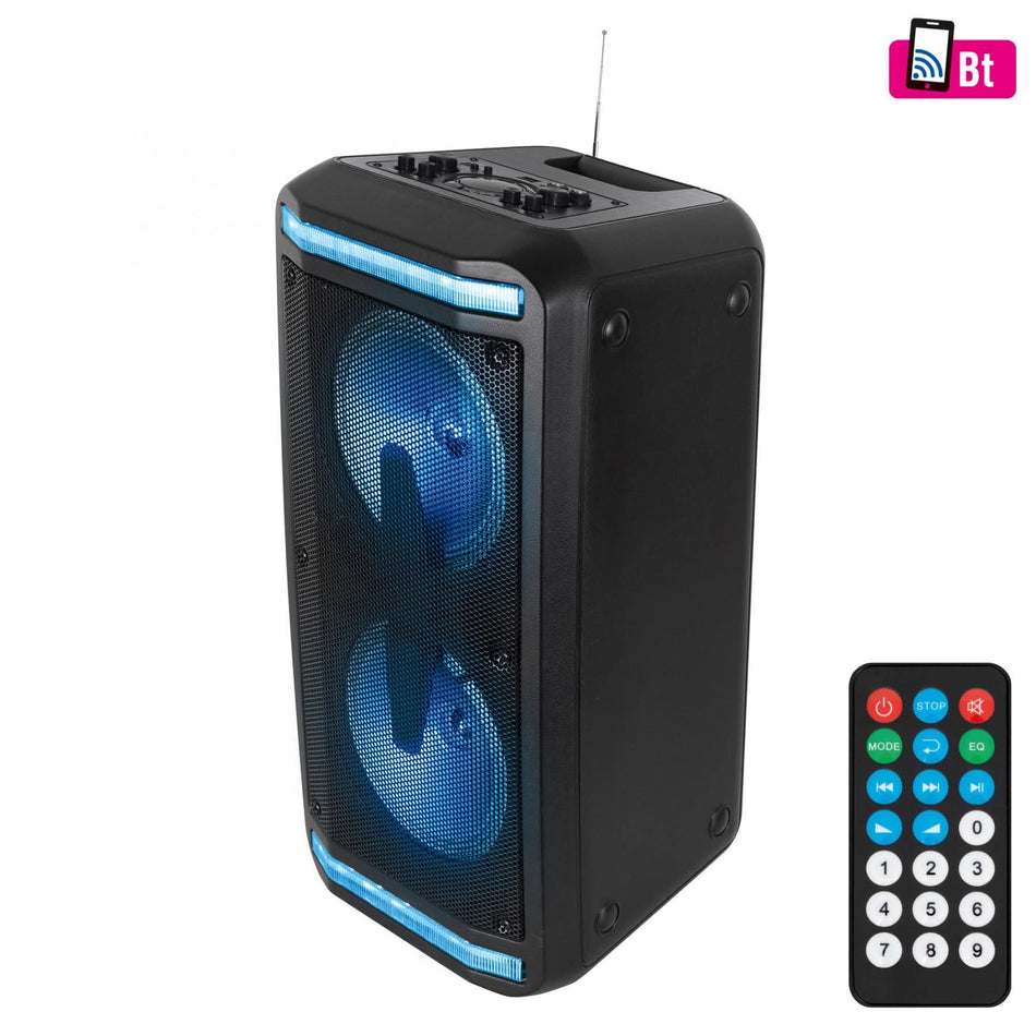 Boxa Portabila Party PAR219BT, 20cm, Bluetooth, USB, Karaoke, FM, LED, Acumulator 13h, Inregistrare MP3
