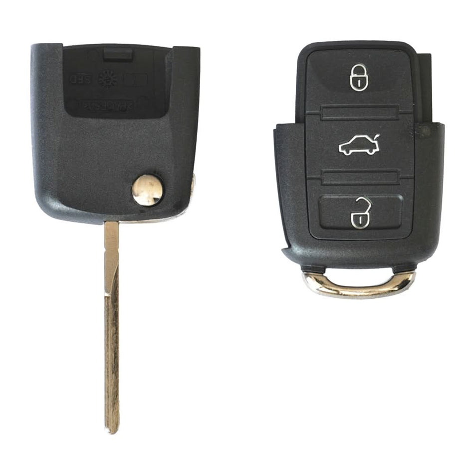 Carcasă Cheie Contact AKONEN pentru Volkswagen Jetta, Passat (B5-B6-B7), Polo, Scirocco, Tiguan, 3 Butoane, cu Cheie