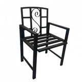 Scaun metalic pentru gradina VivaTechnix VMD-1047, 53x50x83 cm, negru mat, max. 120 kg