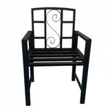 Scaun metalic pentru gradina VivaTechnix VMD-1047, 53x50x83 cm, negru mat, max. 120 kg