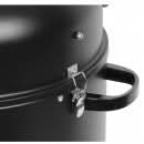 Gratar multifunctional cu afumatoare pe 3 nivele, 44 cm, capac cu ventilatie, otel cromat si emailat, negru, 79 cm, 6.8 kg