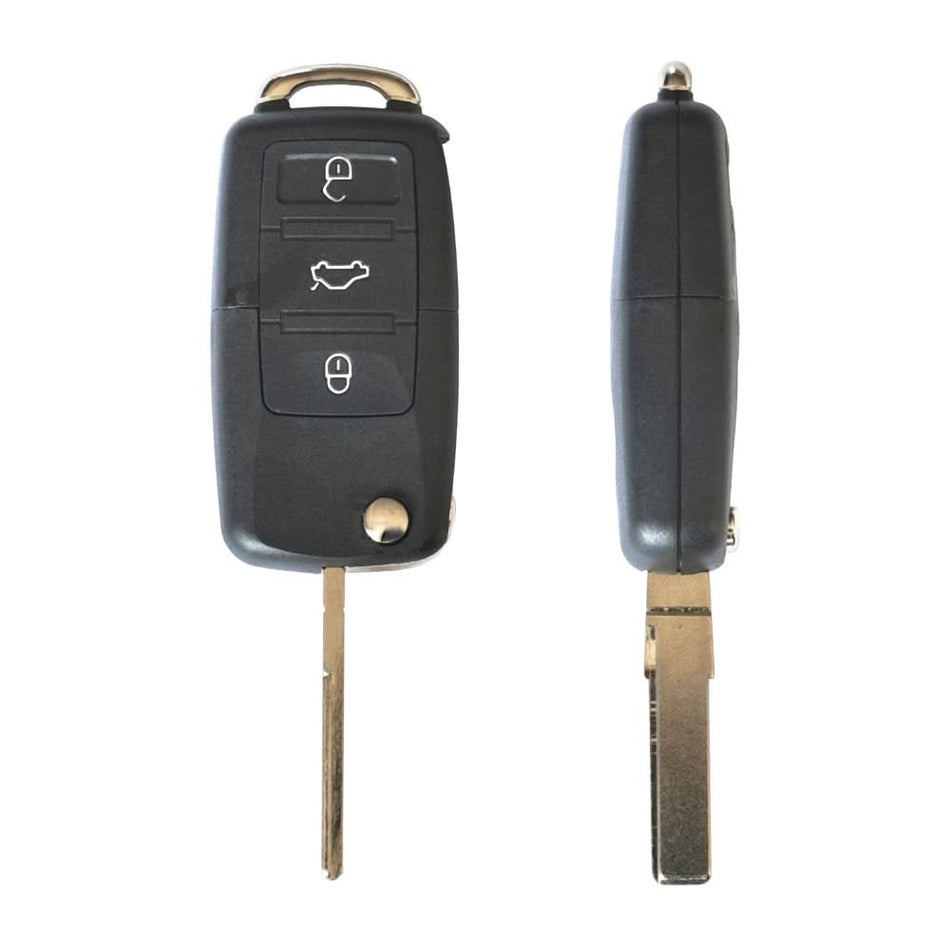 Carcasă Cheie Contact AKONEN pentru Volkswagen Jetta, Passat (B5-B6-B7), Polo, Scirocco, Tiguan, 3 Butoane, cu Cheie