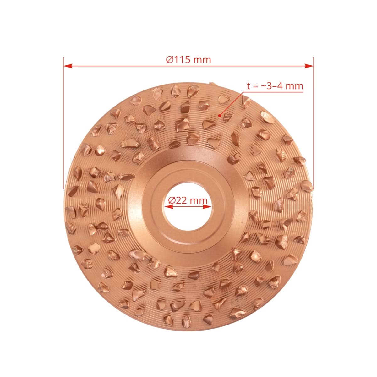 Disc abraziv standard pentru copite din oțel, 115 mm, cu două fețe și granulație medie