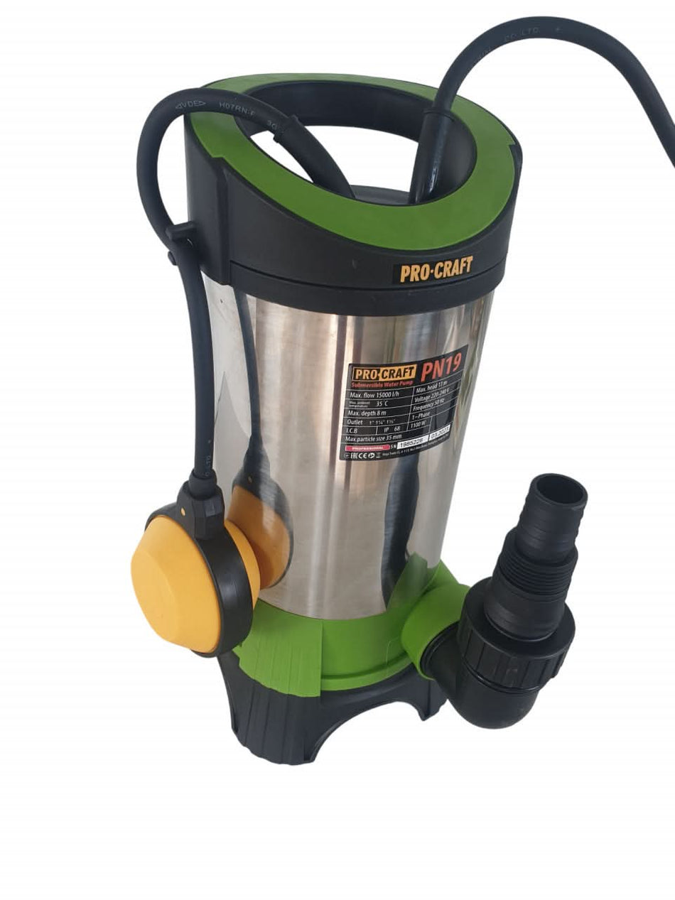 Pompa submersibilă apă murdară PROCRAFT PN19, 1100W, 15000L/h