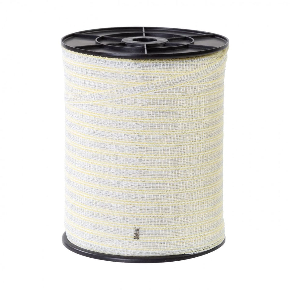 Bandă gard electric 10 mm, 500 m, 60 kg rezistență la rupere, 0,45 Ω/m rezistență electrică