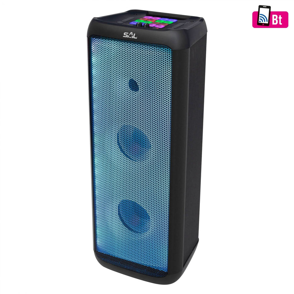 Boxa portabila Party PAR 221DJ, karaoke, LED sincronizat, 120W, Bluetooth, USB, autonomie 13h, negru