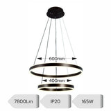 Lustra LED Ajustabila 165W, 7800lm, 3000K/4000K/6500K, IR