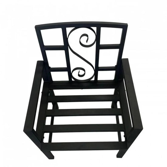 Scaun metalic pentru gradina VivaTechnix VMD-1047, 53x50x83 cm, negru mat, max. 120 kg