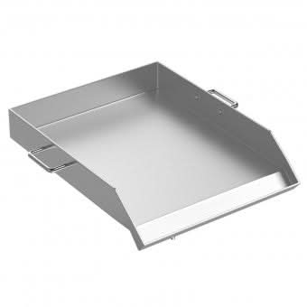 Plita inox pentru gratar pe carbuni, gaz sau electric, Vivatechnix Plancha, 40.6x45.7 cm, cu manere laterale, margine 6 cm