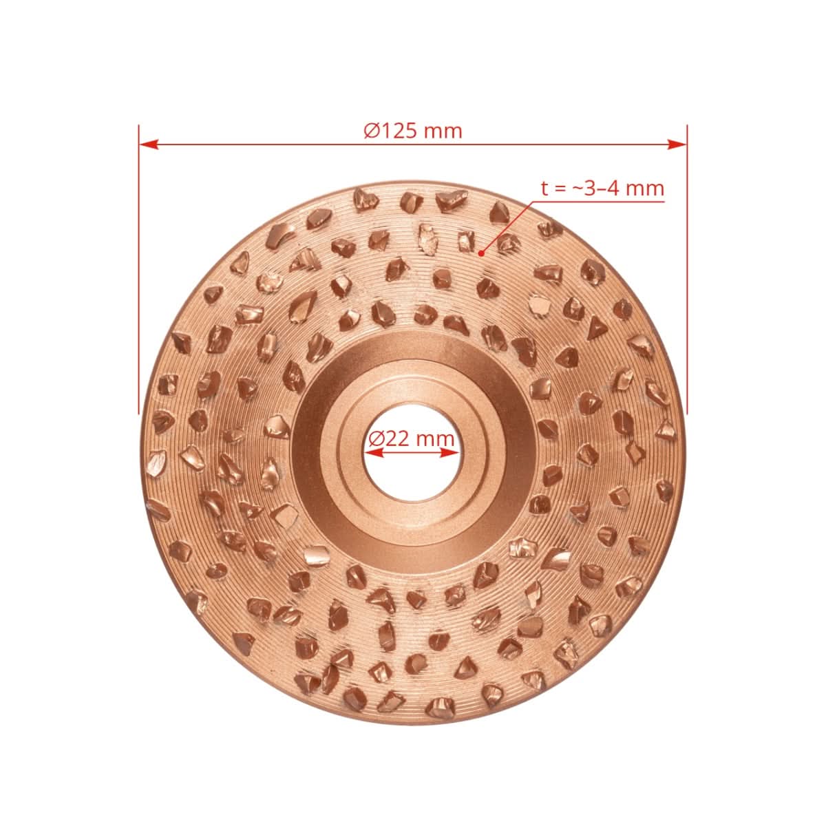Disc abraziv pentru copite 125 mm, din oțel strunjit, rugozitate medie, cu inel de reducere a vibrațiilor