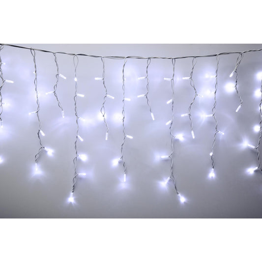 Ghirlanda luminoasa exterior 200 LED alb cald, cablu alb, alimentare 230V, KSFW200WH