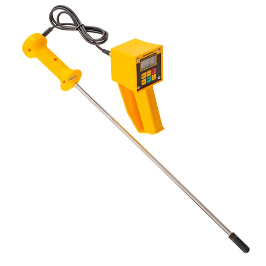 Dispozitiv digital pentru masurarea umiditatii si temperaturii in fan, paie si tutun presat