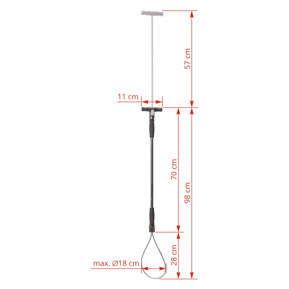 Bara contentie pentru porci, cu mâner, 60 cm