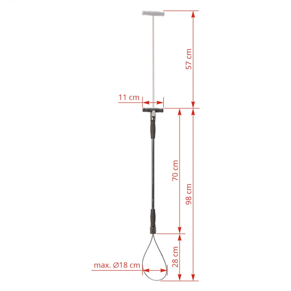Bara contentie pentru porci, cu mâner, 60 cm