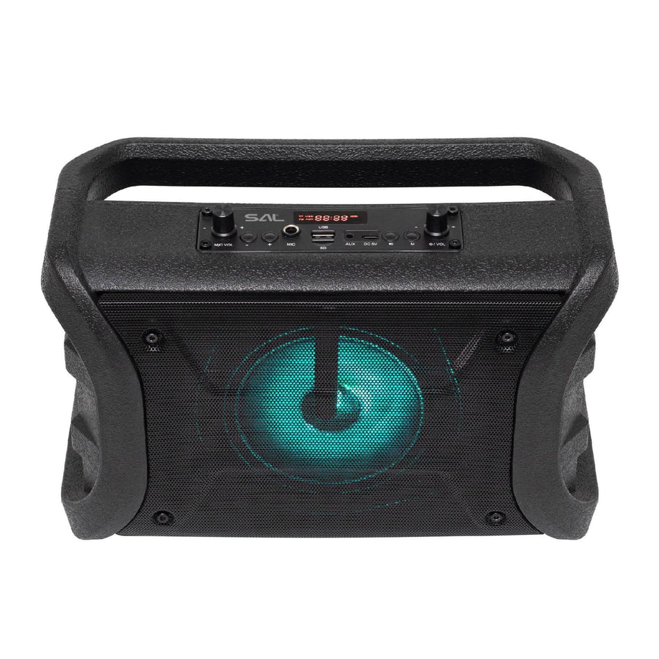 Boxa portabila BTWORKY, Bluetooth, 8W, Radio FM, Karaoke, USB/microSD, AUX, LED RGB, 20h autonomie
