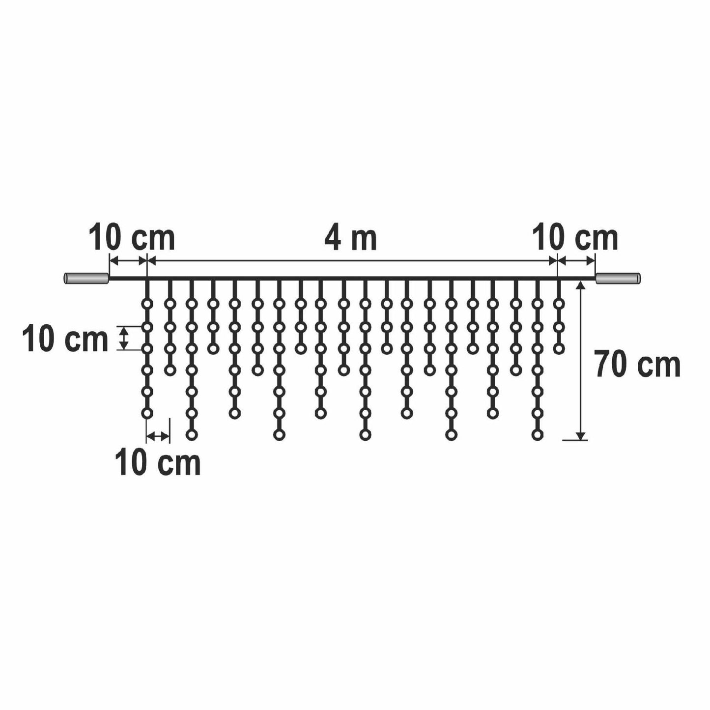 Ghirlanda luminoasa exterior 200 LED alb cald, cablu alb, 230V, KSFW200WW