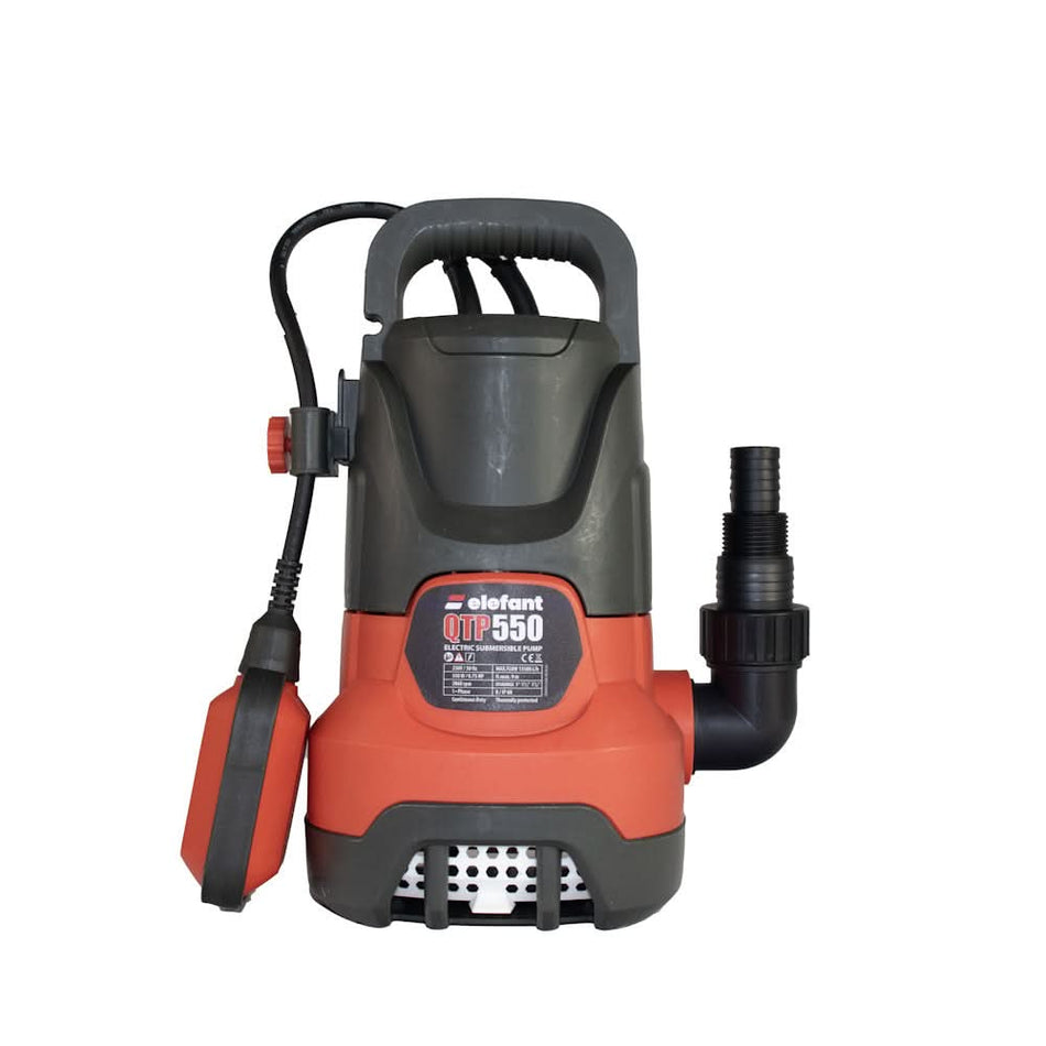 Pompa submersibila QTP550 pentru apa curata si murdara, 550W, debit 13500 l/h, inaltime refulare 9m, adancime 7m, racord 1”