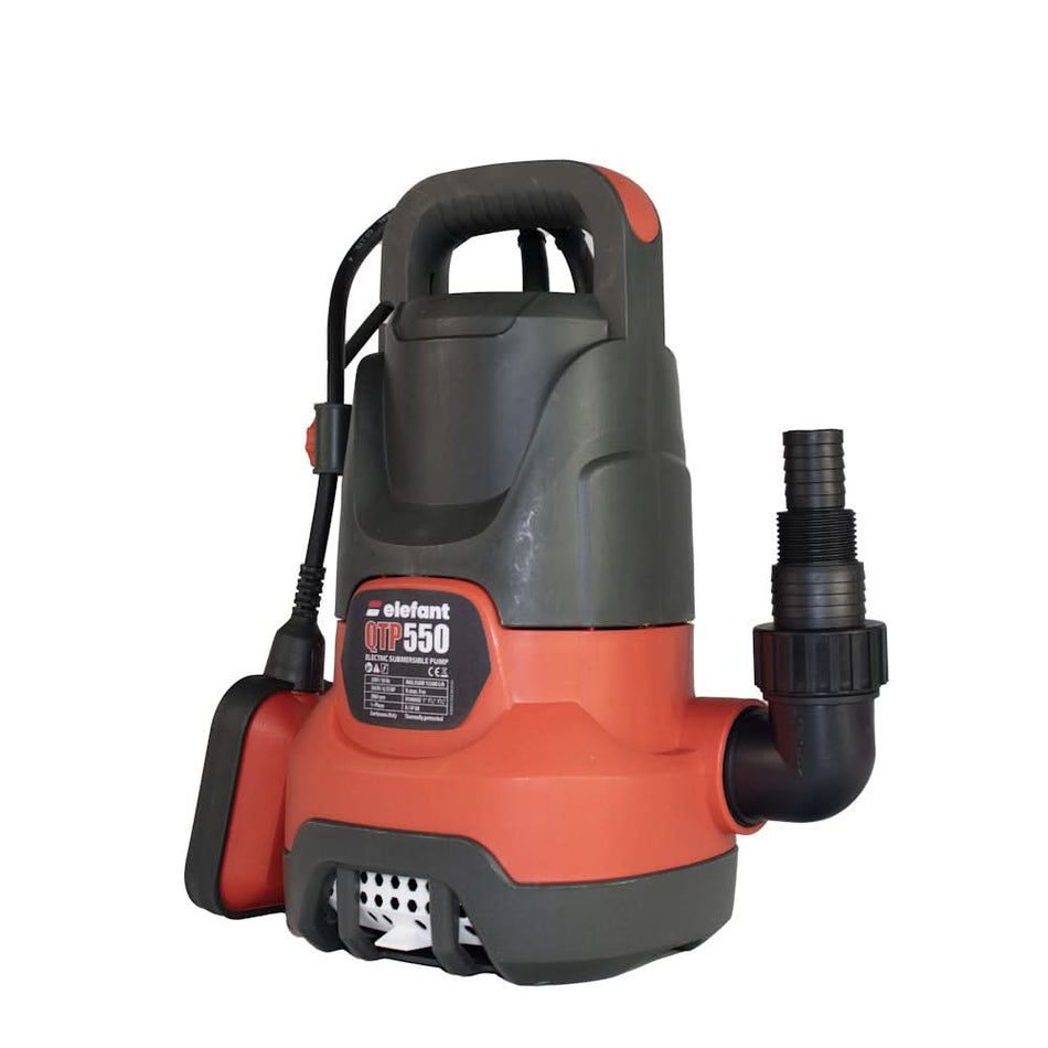 Pompa submersibila QTP550 pentru apa curata si murdara, 550W, debit 13500 l/h, inaltime refulare 9m, adancime 7m, racord 1”