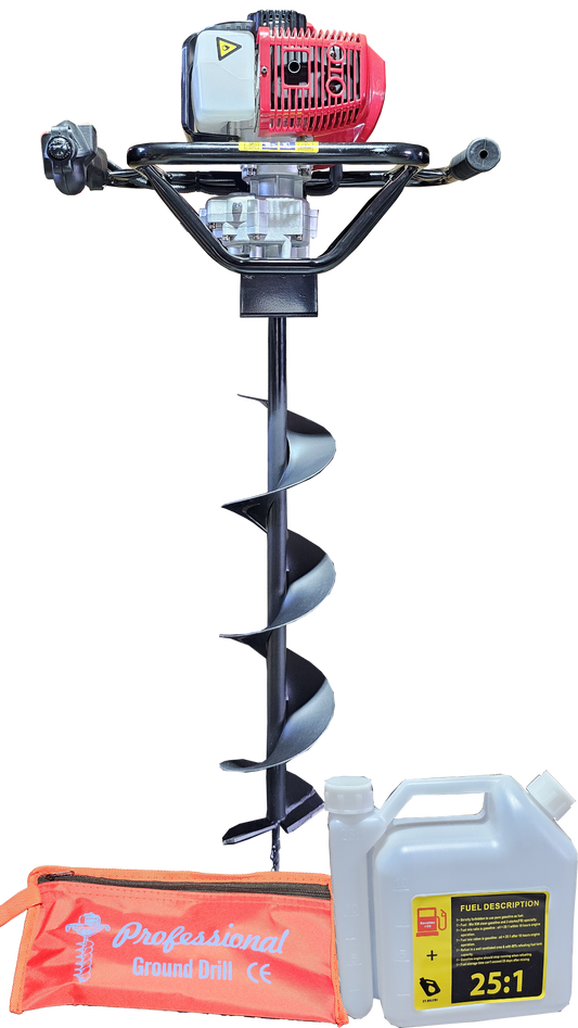 Motoburghiu Profesional ZEP 52CC, 4.7 CP, 2 timpi, 3500W, burghiu 150 mm inclus,