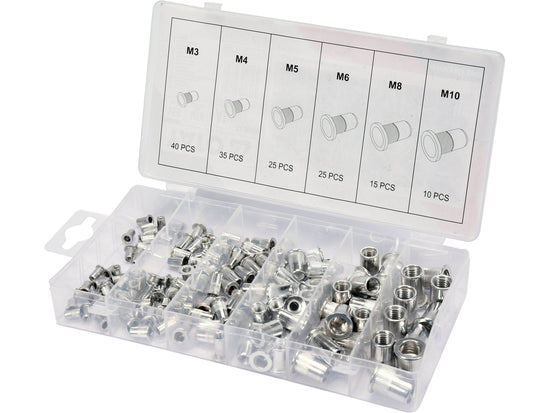 Set piulite nituibile aluminiu Yato YT-36460, M3-M10, 150 buc - imagine 2