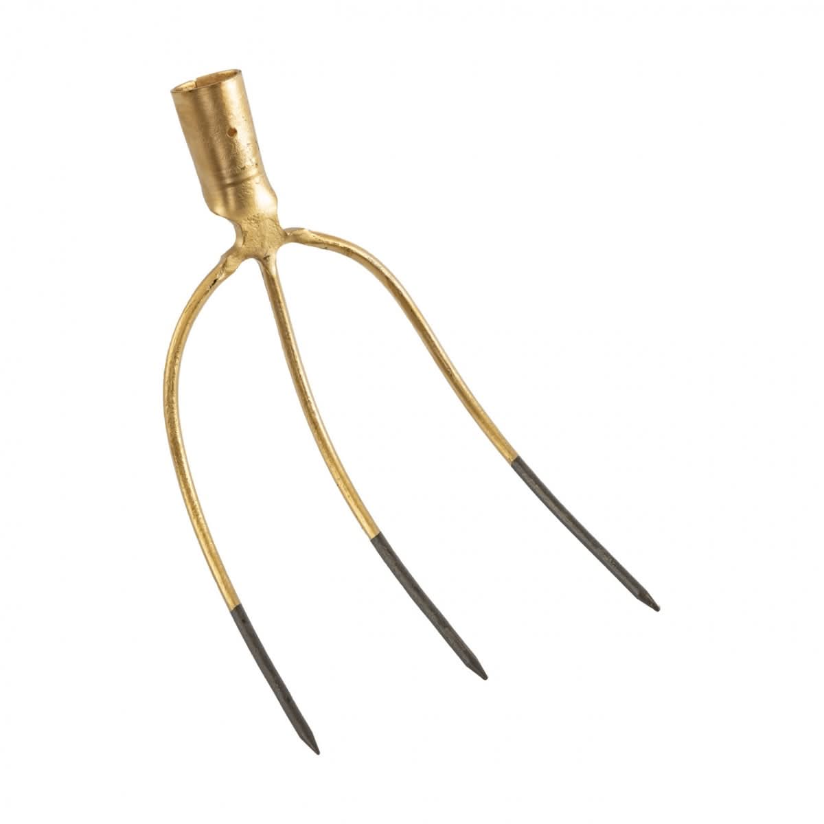 Furca fan si baloti 3 coarne otel forjat 28x21 cm fara coada racord 38 mm