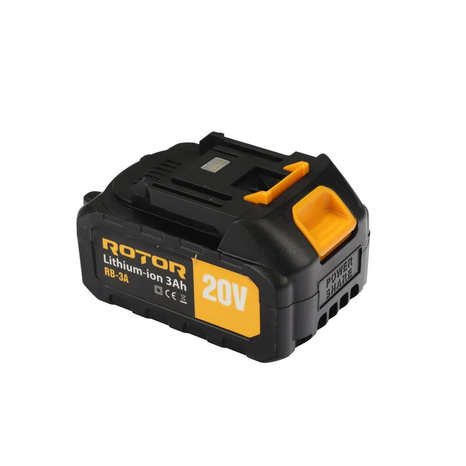 Acumulator ROTOR RB-3A, 20V, 3Ah, Li-Ion, Autonomie Extinsă