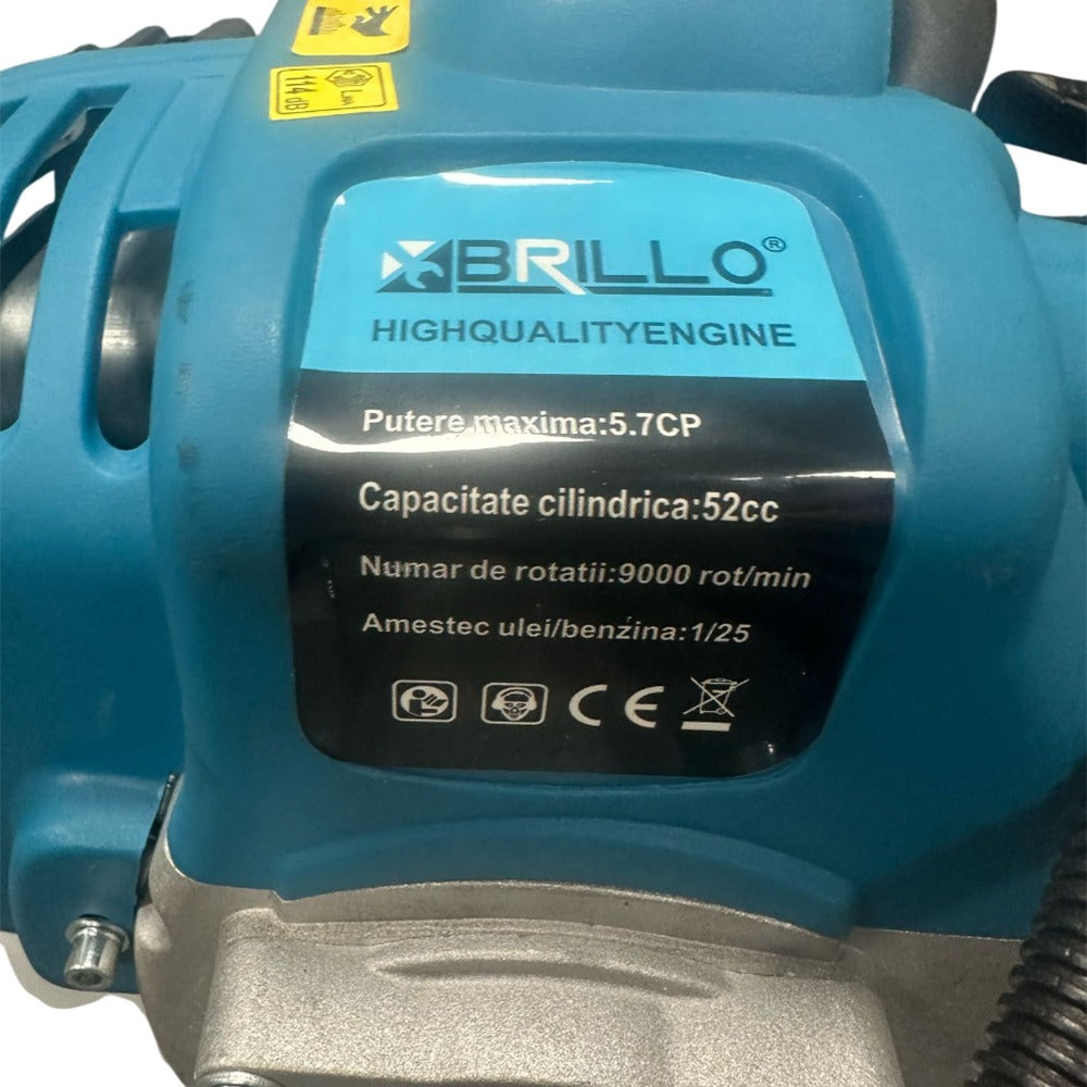 Motocoasa pe benzina Brillo BR-M4200, 5.7CP, 52cc, 7 accesorii incluse, motor 2 timpi