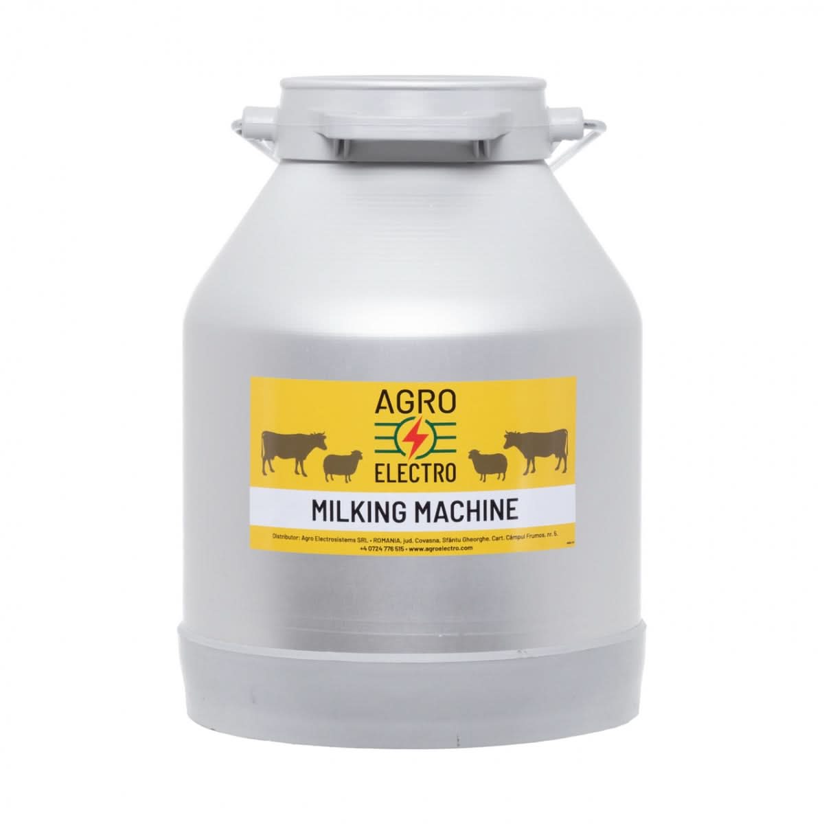 Bidon aluminiu 30 litri pentru aparate de muls - mâner galvanizat, fără capac