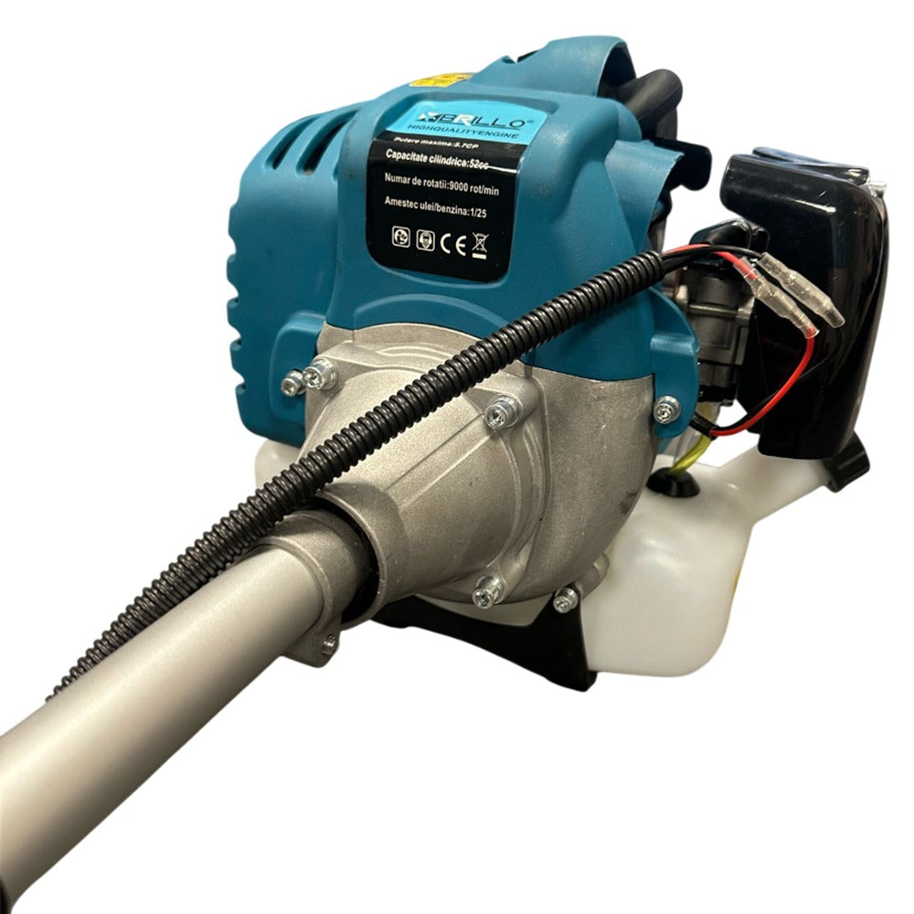 Motocoasa pe benzina Brillo BR-M4200, 5.7CP, 52cc, 7 accesorii incluse, motor 2 timpi
