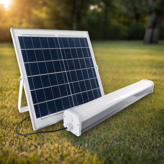 Corp liniar LED 60W cu panou solar, 6500K, 600x72x68 mm