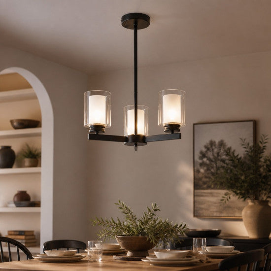 Lustra Tavan Titan Black, 3 Brate, 3xE27 10W