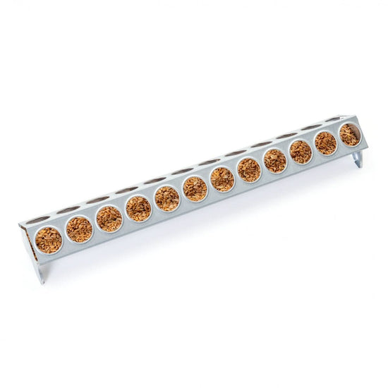 Hranitoare metal galvanizat 50 cm cu 24 gauri pentru pui si gaini
