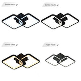 Lustra LED Patrata 50W, 2 Brate, 3 Culori, Telecomanda IR