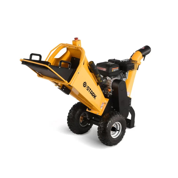 Tocator crengi STARK-650 cu motor Loncin 6.5CP, diametru max 80 mm, tambur rotativ, 2 cutite reversibile, productivitate 2 mc/ora