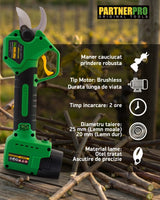 Foarfeca electrica PARTNERPRO PP-FE16V, 16V 2Ah, 300W, 25 mm