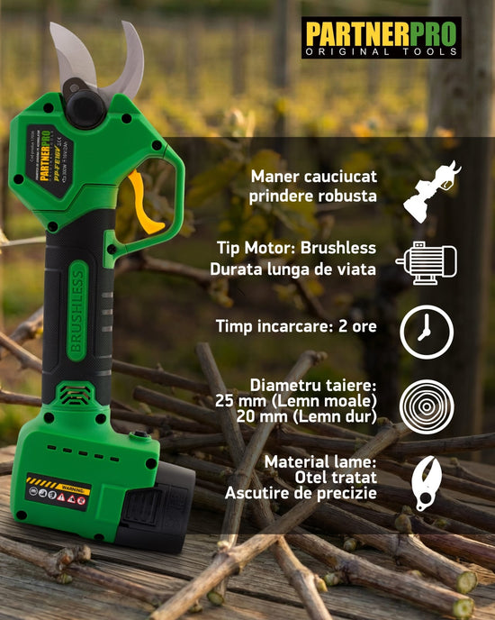 Foarfeca electrica PARTNERPRO PP-FE16V, 16V 2Ah, 300W, 25 mm